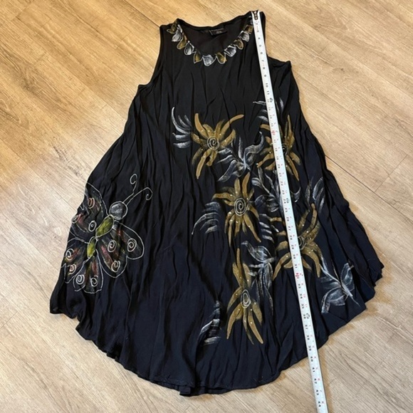 Ocean Breeze Black Cover Up Dress Free Size Semi Sheer - Picture 6 of 11